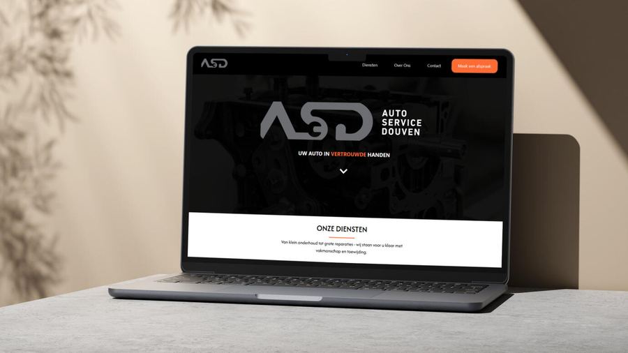 Website van www.autoservicedouven.nl, gerealiseerd door Gfikst