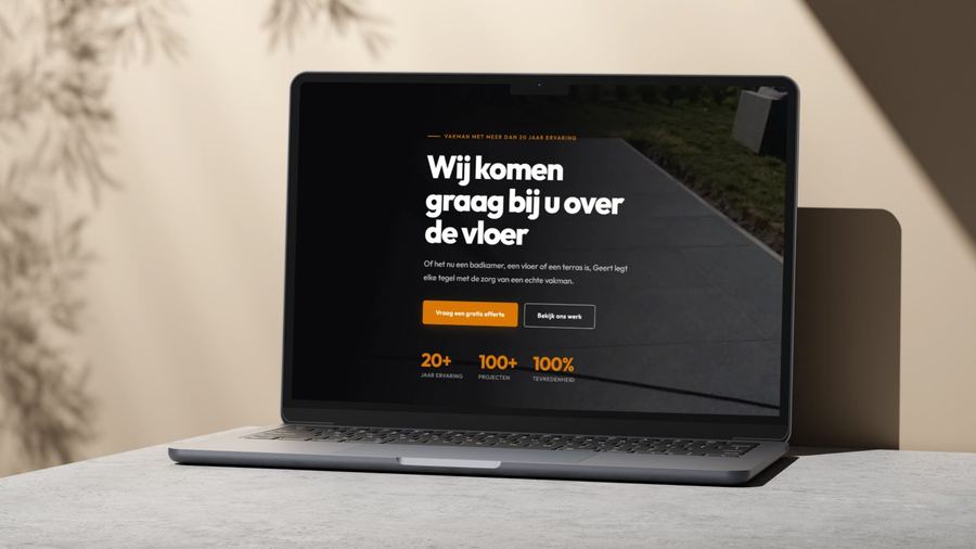 Website van www.tegelwerkengeert.be, gerealiseerd door Gfikst